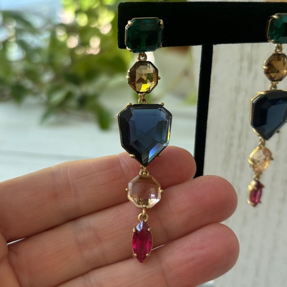 Gorgeous Kate Spade Necklace and Earring Set in Gold Multi Colored Stones - Picture 12 of 17